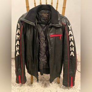 Vintage leather snowmobile leather jacket from Yamaha, size M